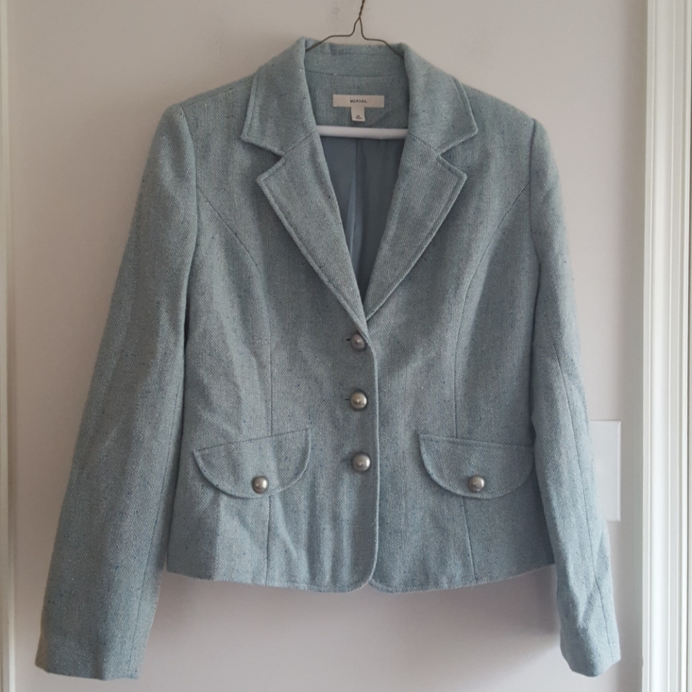 Sky Blue Tweed Jacket